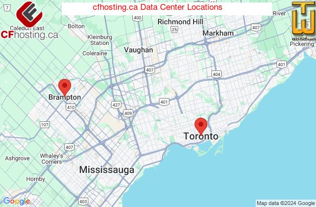 Datacenter locations for cfhosting.ca