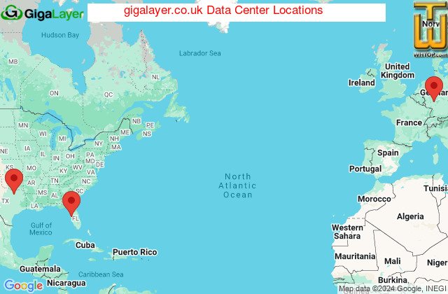 Datacenter locations for gigalayer.co.uk
