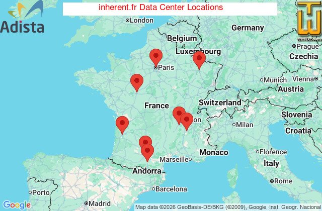 Emplacements de centre de données pour inherent.fr
