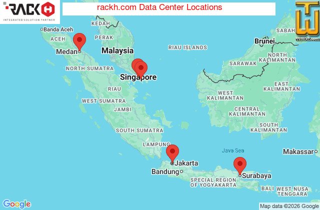 Lokasi pusat data untuk rackh.com