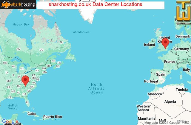 Ubicaciones del centro de datos para sharkhosting.co.uk