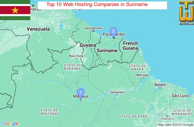 Top Providers - Location Map for Suriname