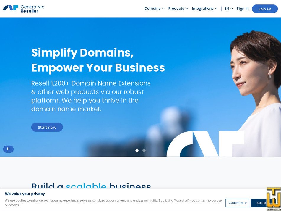 Taken on 22 August, 2026 centralnicreseller.com screenshot