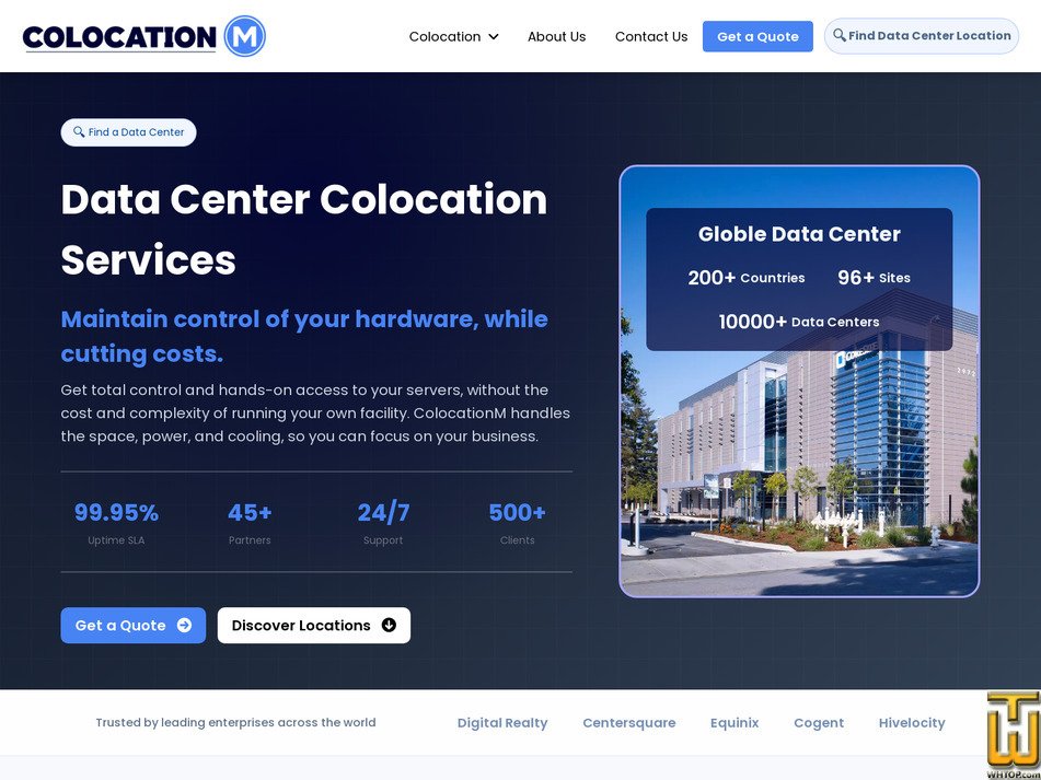 Taken on 2 August, 2026 colocationm.com screenshot
