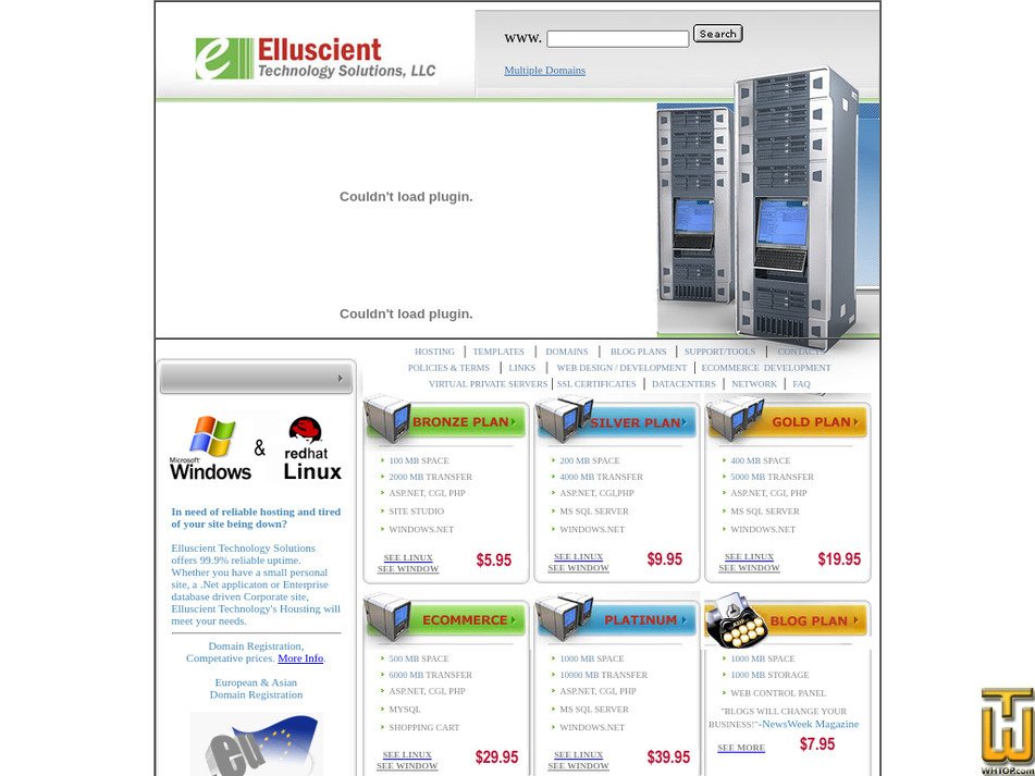 Taken on 22 May, 2025 elluscientwebhosting.com screenshot