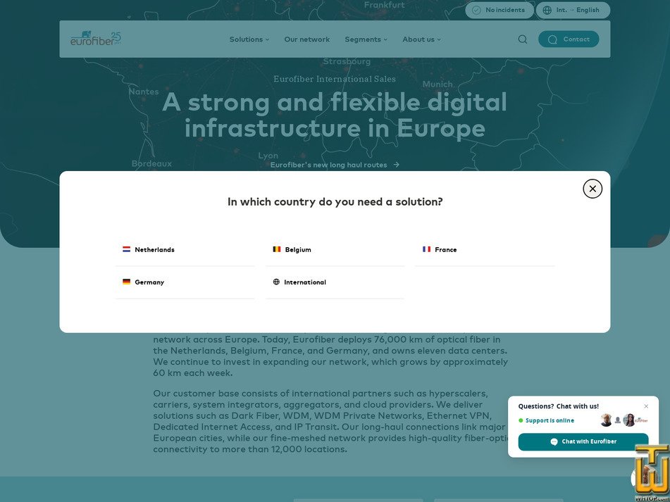 eurofiber.com screenshot