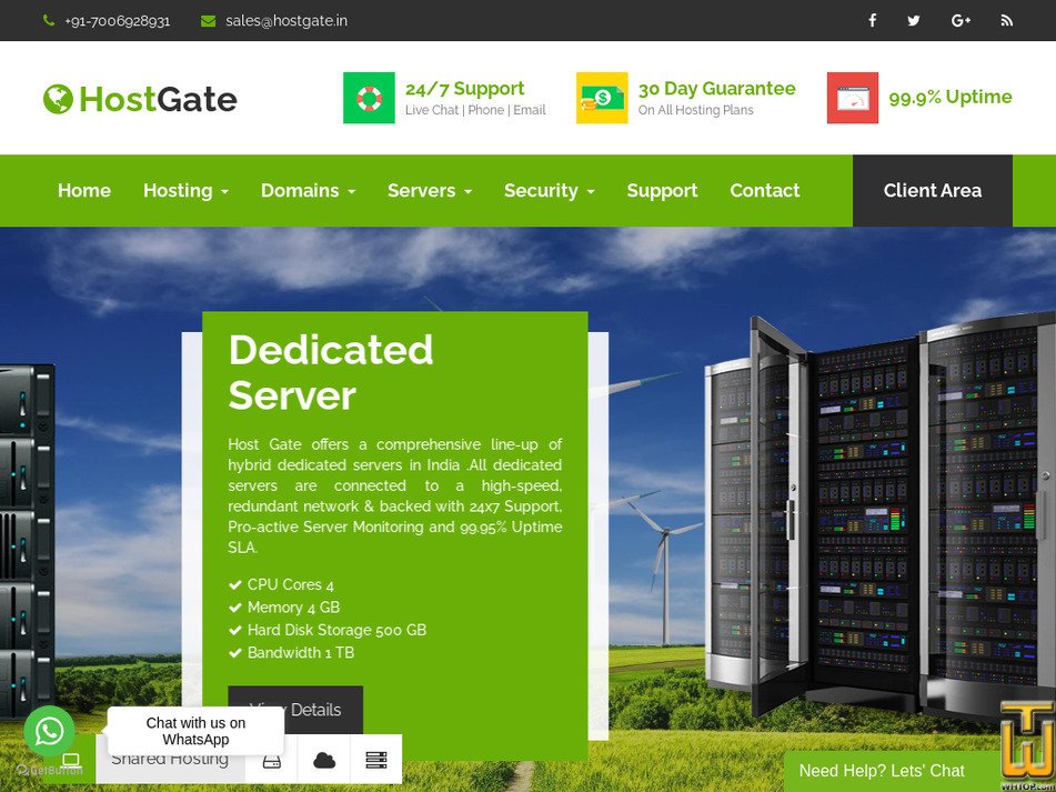 hostgate.in screenshot