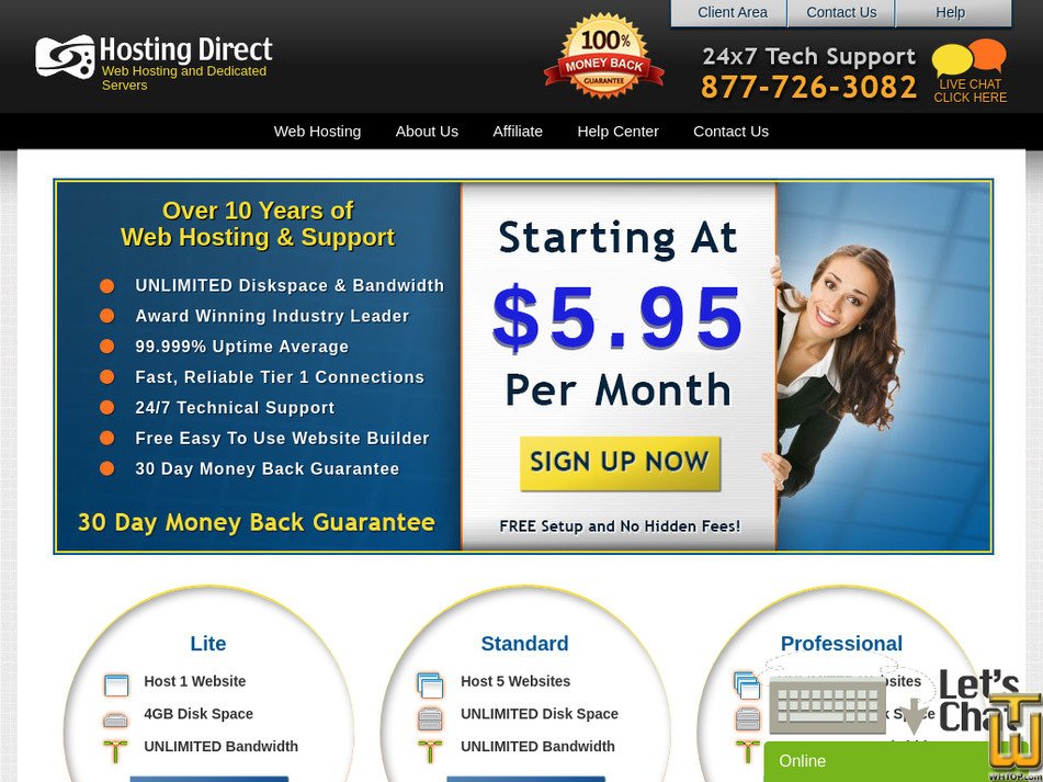 hostingdirect.com screenshot