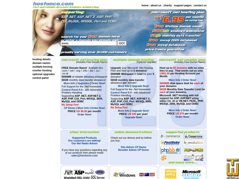hostonce.com screenshot