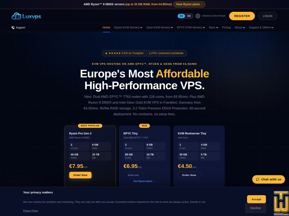 luxvps.net screenshot