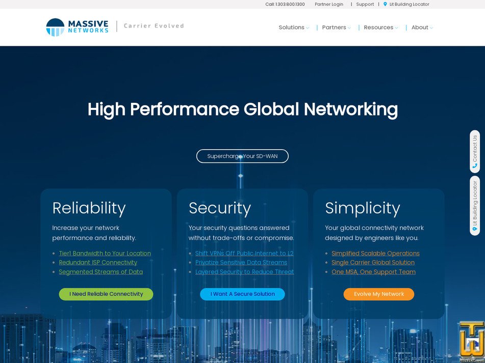 massivenetworks.com screenshot