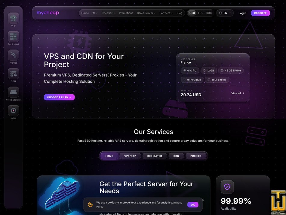 Taken on 3 August, 2026 mycheap.host screenshot