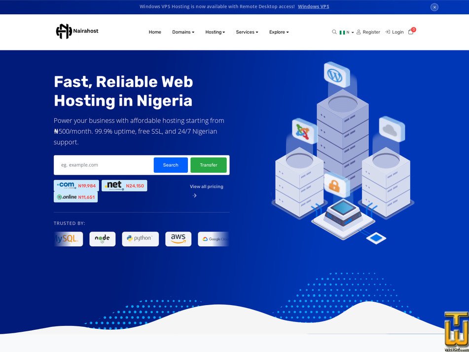 Taken on 24 August, 2026 nairahost.com.ng screenshot