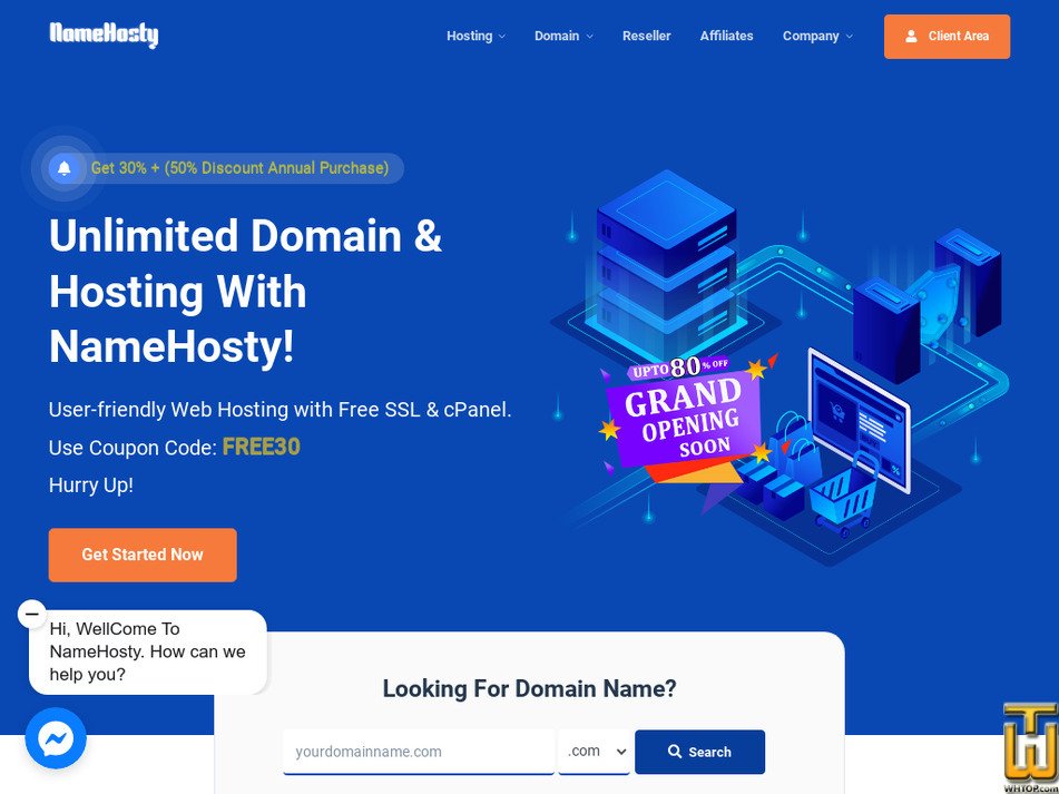 Taken on 20 April, 2022 namehosty.com screenshot