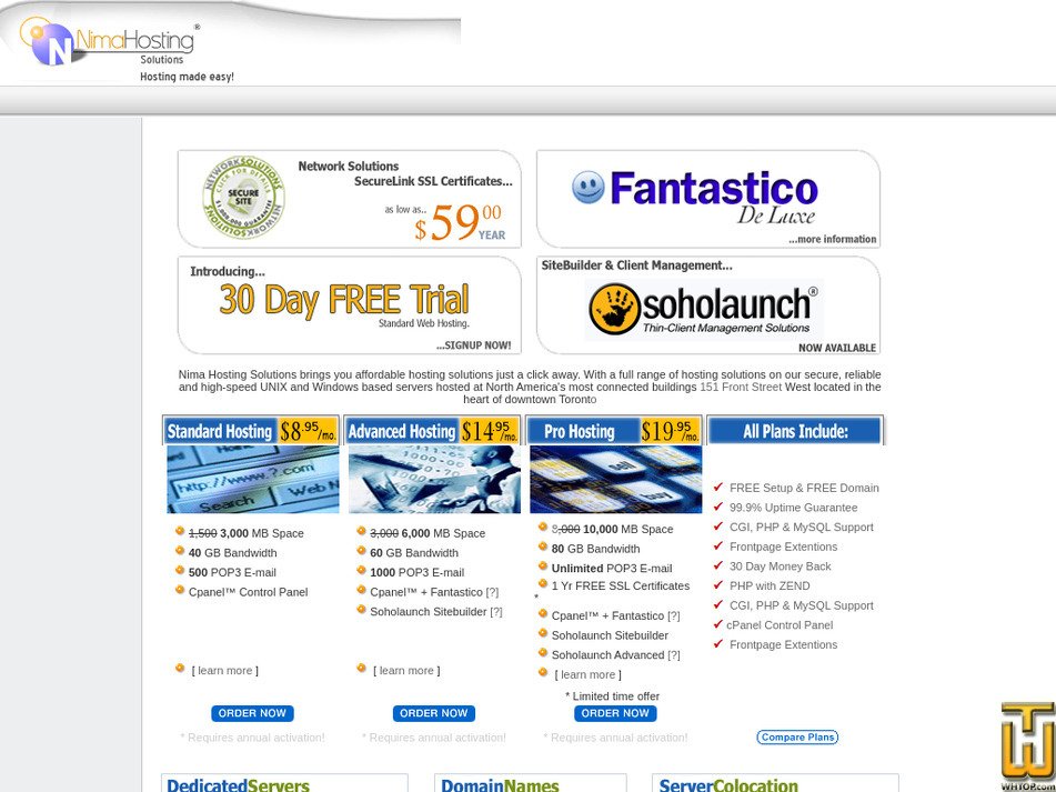 nimahost.net screenshot