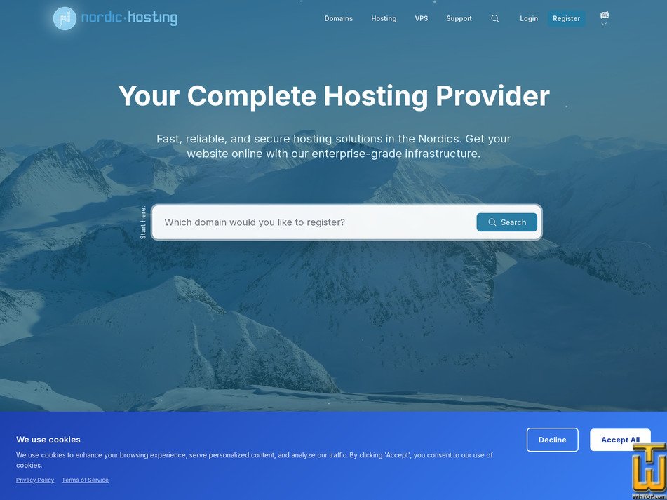 Taken on 16 February, 2026 nordic.hosting screenshot