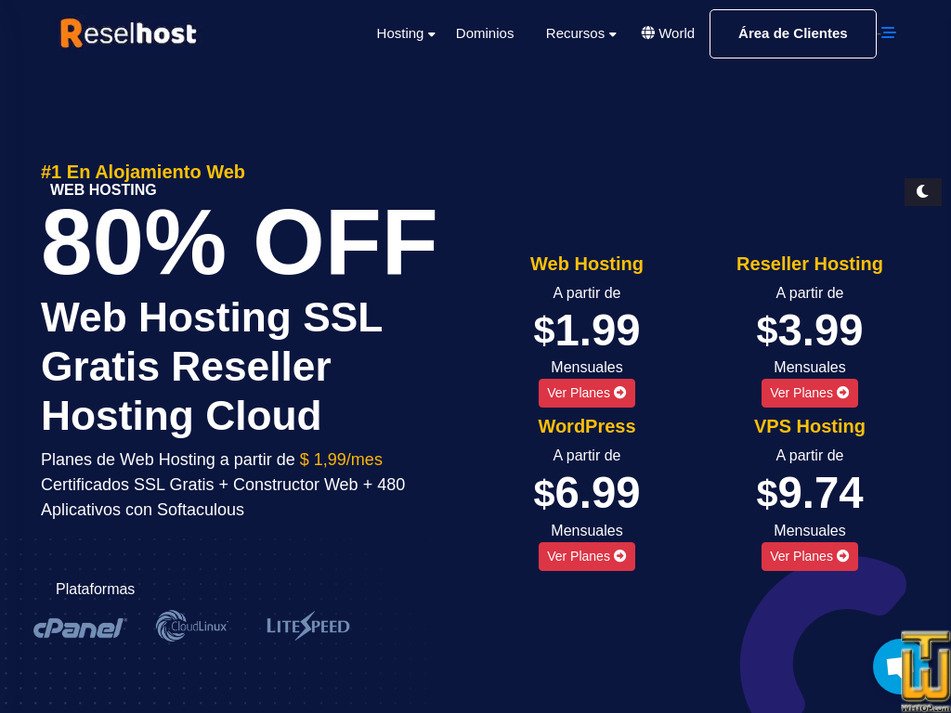 reselhost.com screenshot
