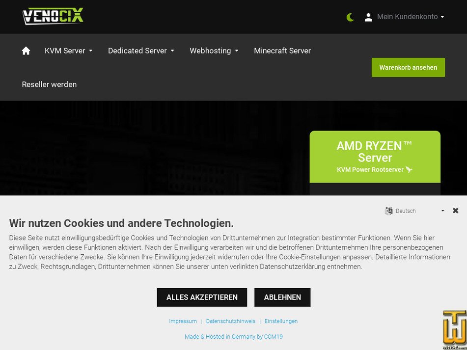 Taken on 29 November, 2025 venocix.de screenshot