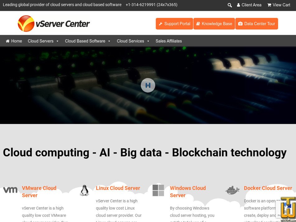 vservercenter.com screenshot