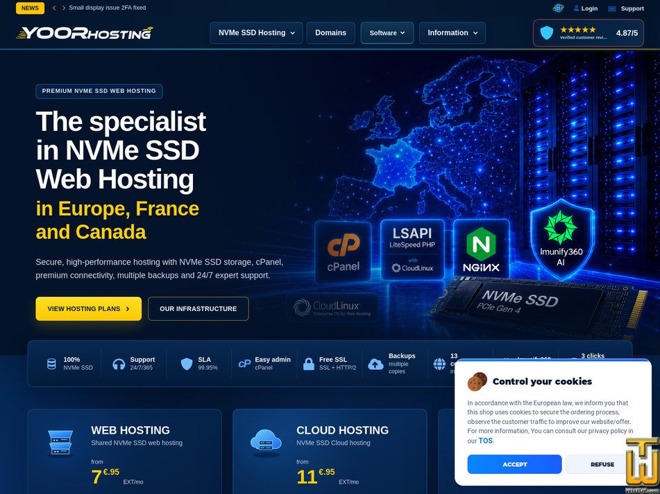 Taken on 22 August, 2026 yoorhosting.com screenshot