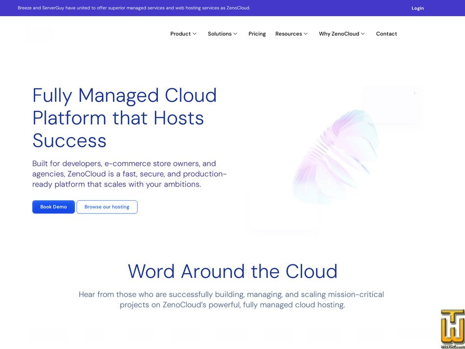zenocloud.io screenshot