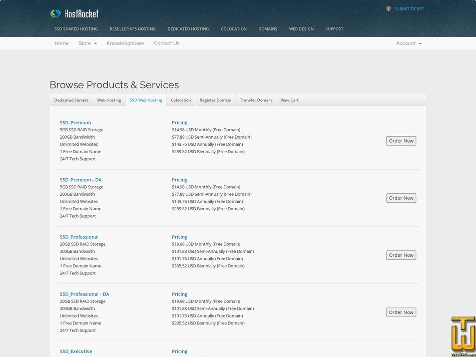 SSD Executive > hostrocket.com, #50313 on Shared, Linux