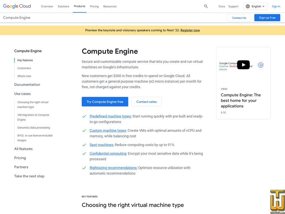 screenshot of Compute Engine from cloud.google.com