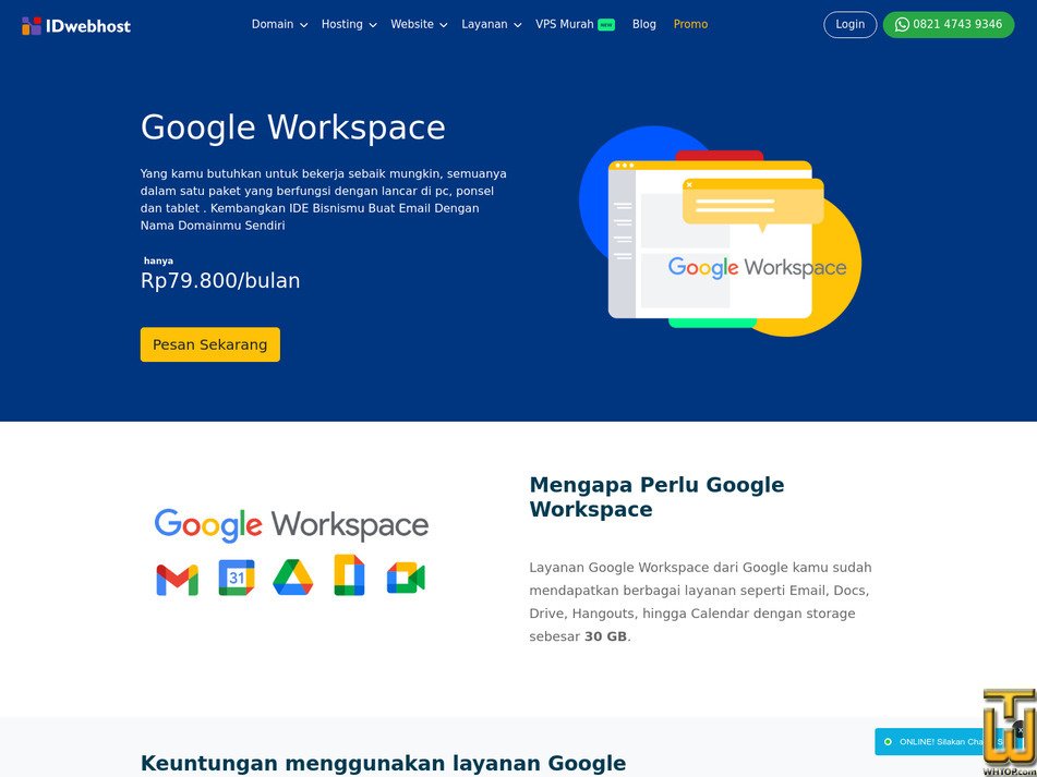Taken on 20 July, 2022 screenshot of Google Workspace Business Starter from idwebhost.com