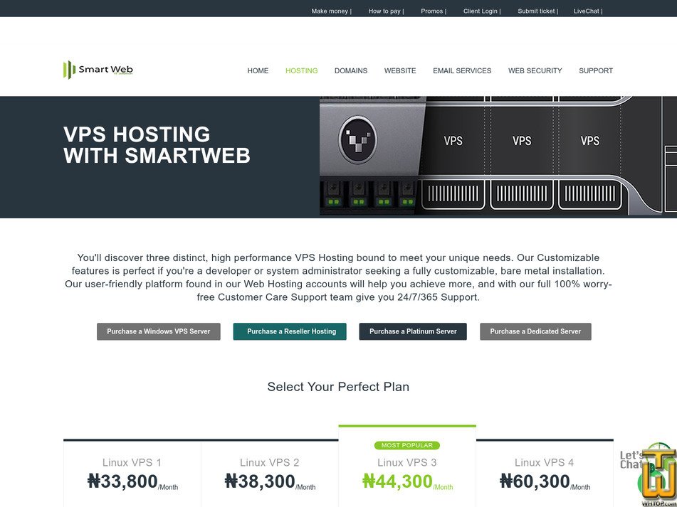 Taken on 28 October, 2022 screenshot of Linux VPS 1 from smartweb.com.ng