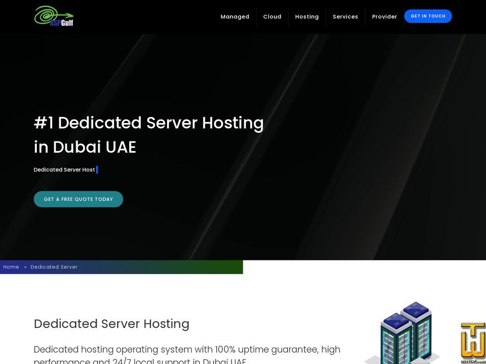 screenshot of Dedicated Server Hosting from aspgulf.com