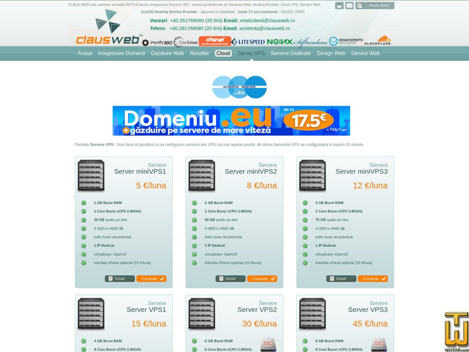 Taken on 6 December, 2024 screenshot of Server VPS1 from clausweb.ro
