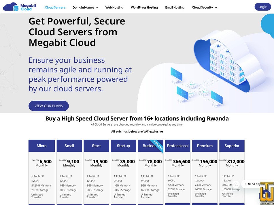 screenshot of Micro from megabitcloud.com