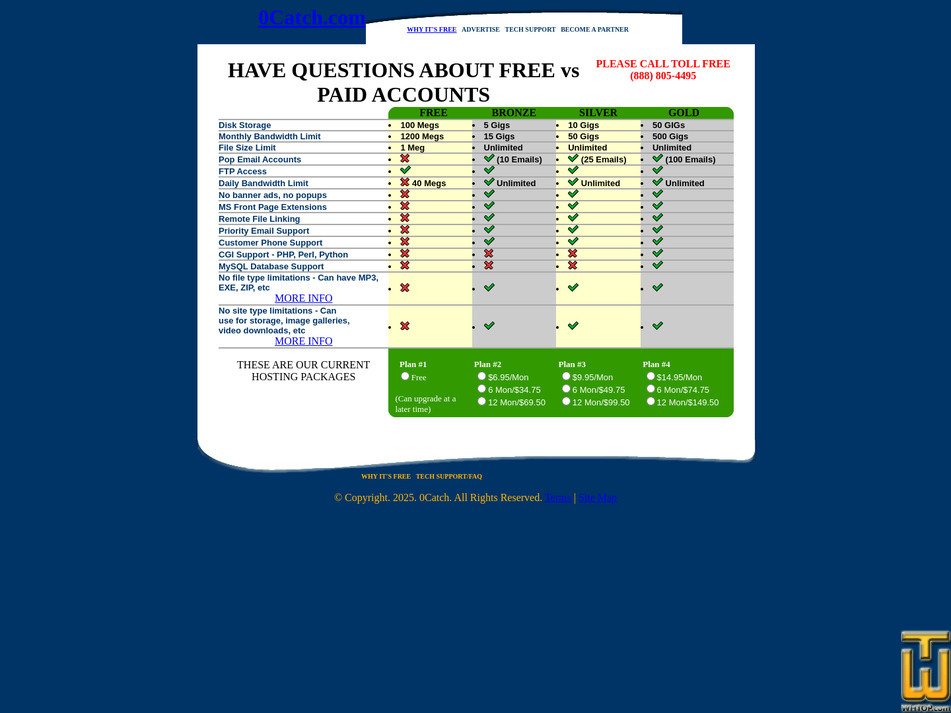 Taken on 22 August, 2025 screenshot of FREE from 0catch.com