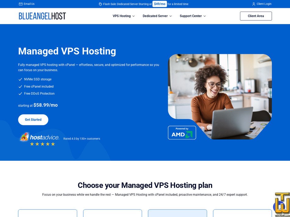 Taken on 14 November, 2025 screenshot of Managed-v1 from blueangel.host