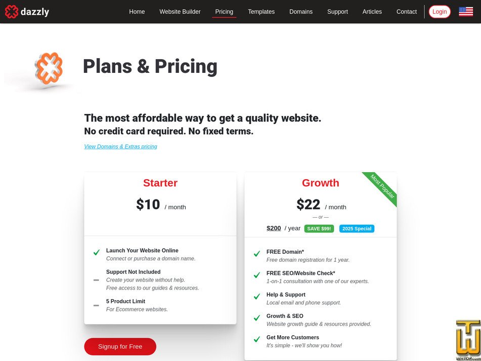 screenshot of Starter from dazzly.co