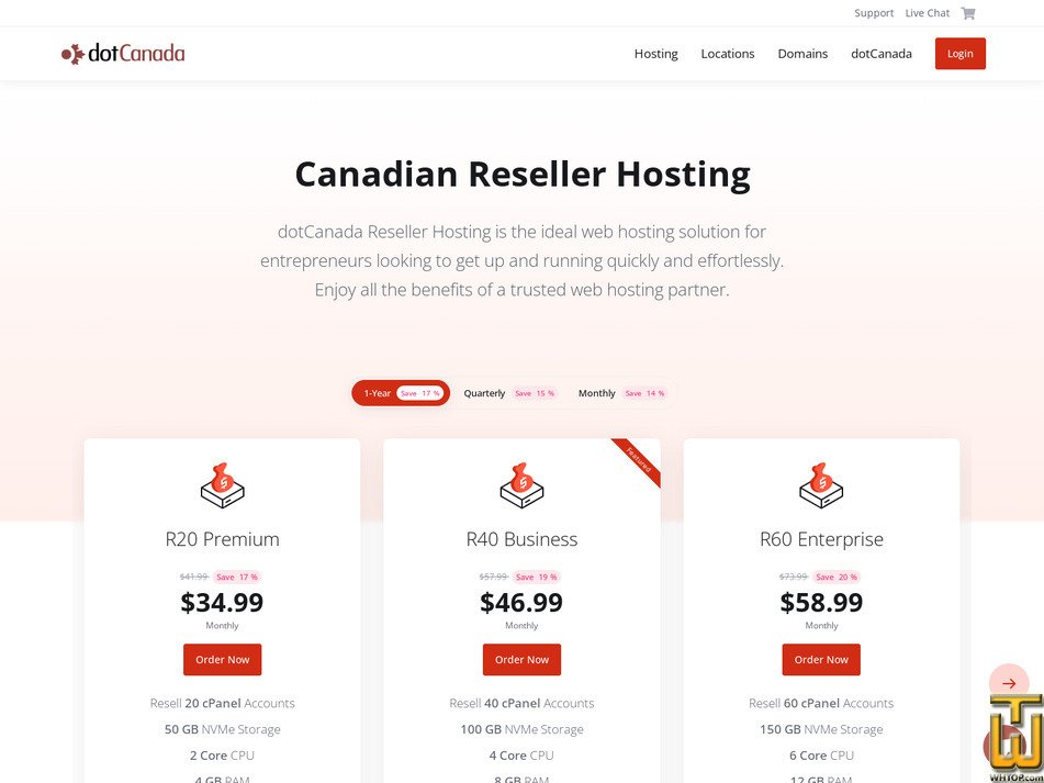 Taken on 21 October, 2025 screenshot of R60 Enterprise from dotcanada.com