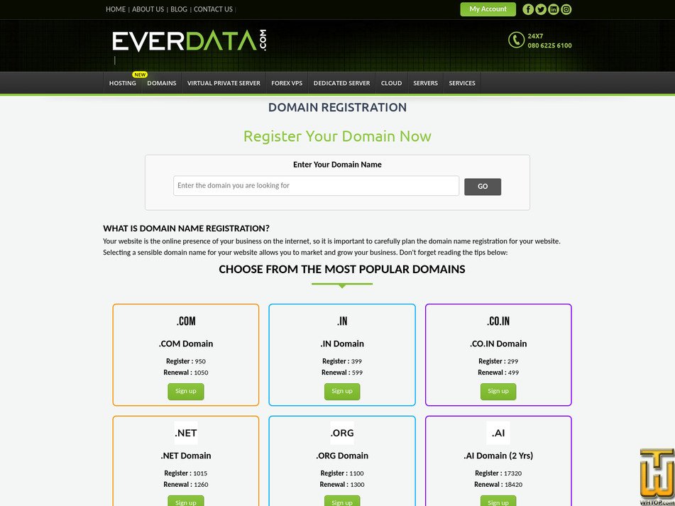 Taken on 1 July, 2025 screenshot of .com Domain Registration from everdata.com