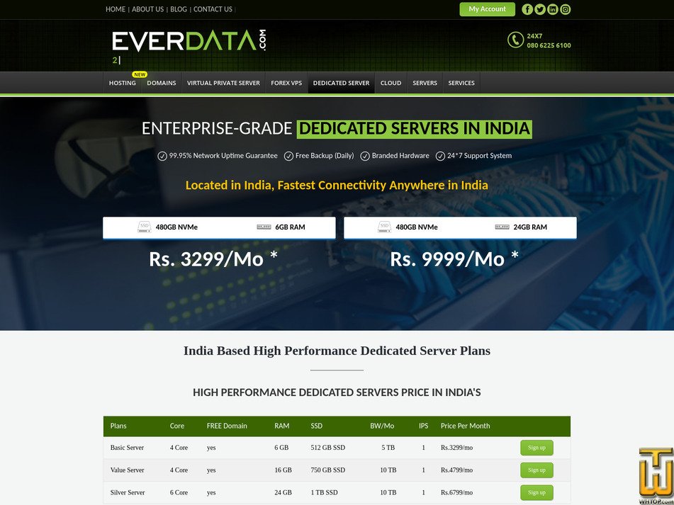 Taken on 1 July, 2025 screenshot of Enterprise Dedicated Server from everdata.com