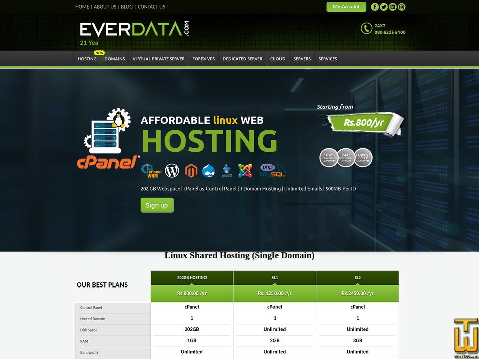 Taken on 1 July, 2025 screenshot of 202GB Hosting from everdata.com