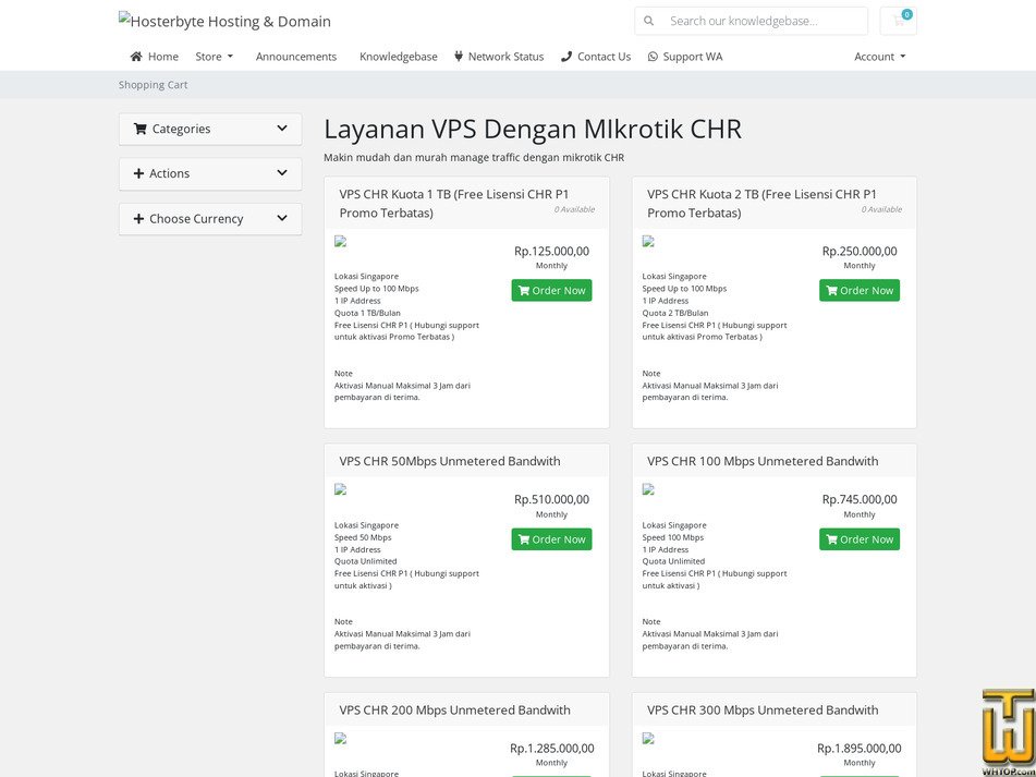 Taken on 23 September, 2025 screenshot of VPS CHR Kuota 1 TB (Free Lisensi CHR P1) from hosterbyte.com