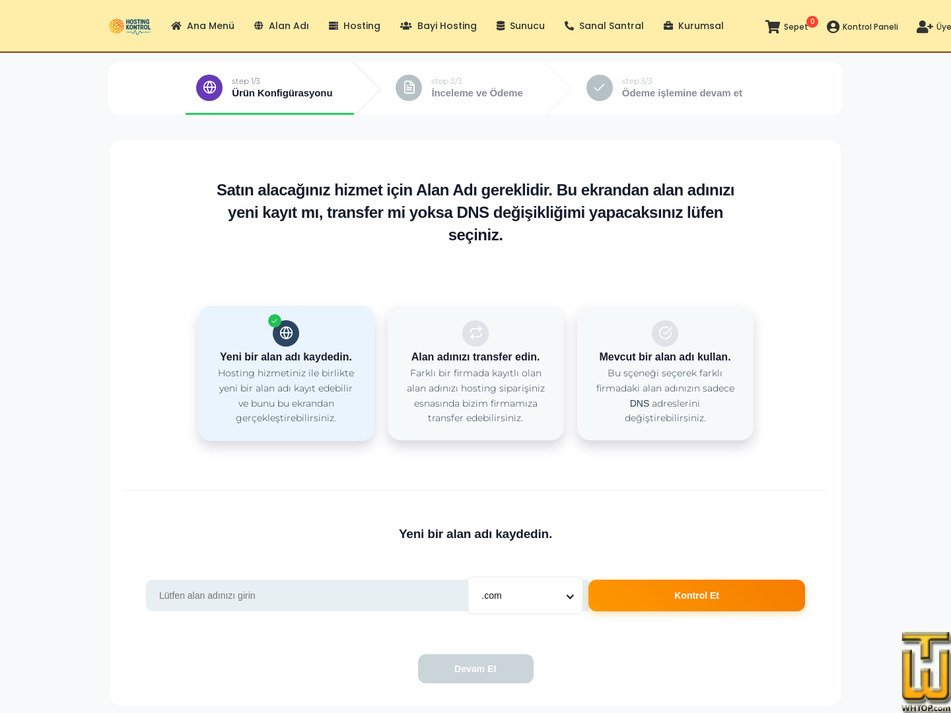 screenshot of Bayi Pro EU from hostingkontrol.com