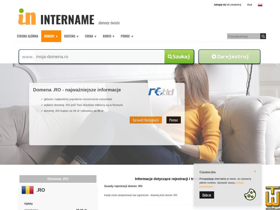 Taken on 10 December, 2025 screenshot of .ro from intername.pl