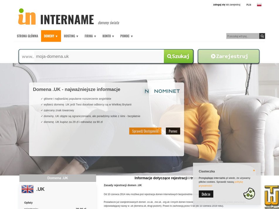 Taken on 10 December, 2025 screenshot of .uk from intername.pl