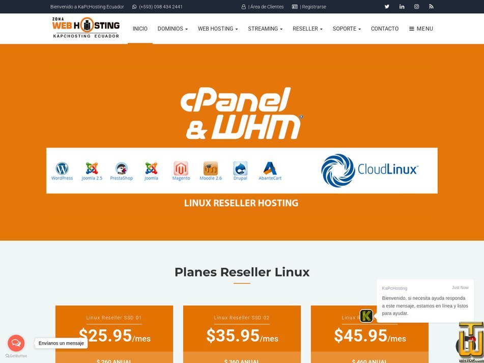 screenshot of Reseller Linux 01 from kapcservice.com