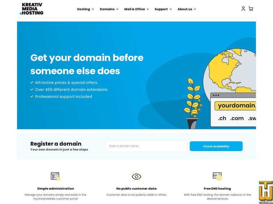 Aufgenommen am 15 Dezember, 2025 Bildschirmfoto von .COM von kreativmedia.ch