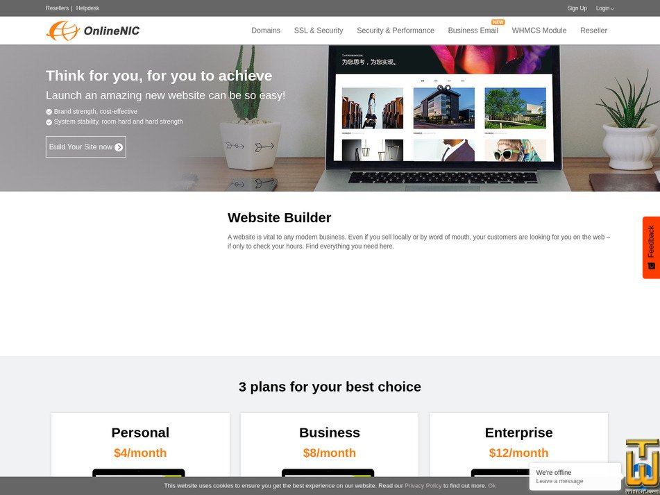 screenshot of Personal from onlinenic.com