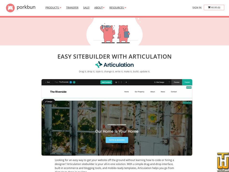 screenshot of Performance from porkbun.com