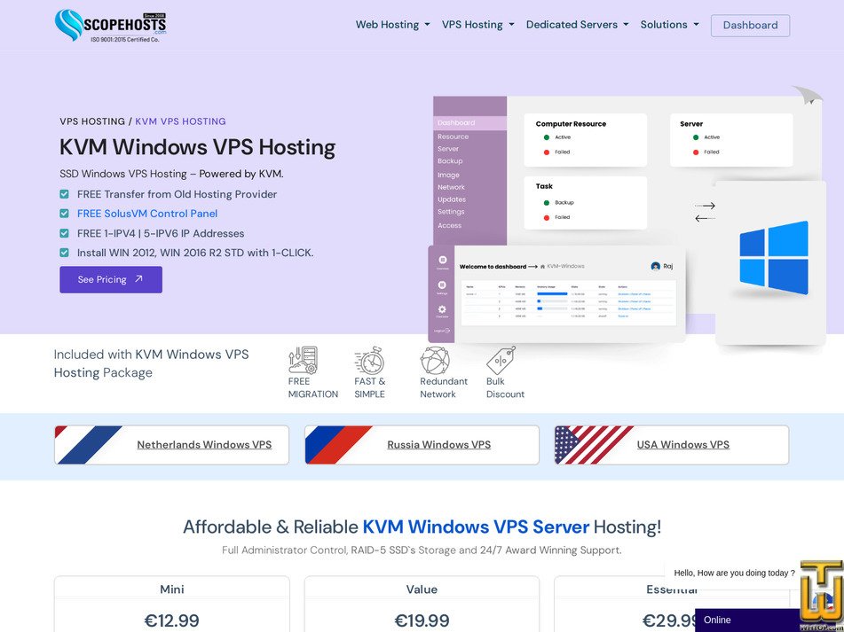 screenshot of Elite from scopehosts.com