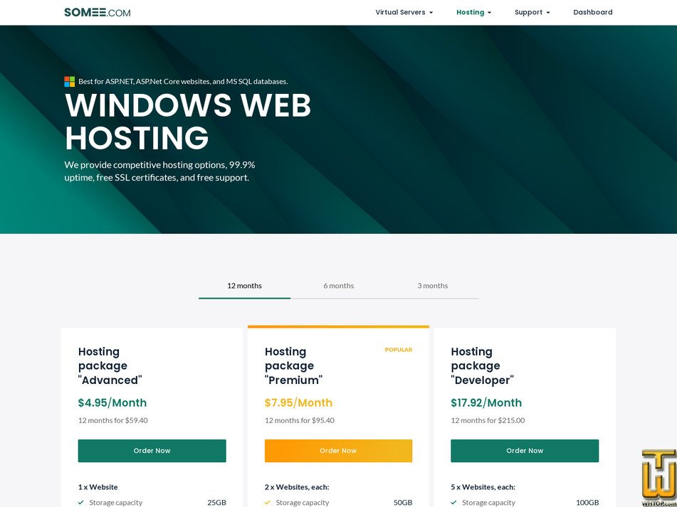screenshot of Advanced from somee.com
