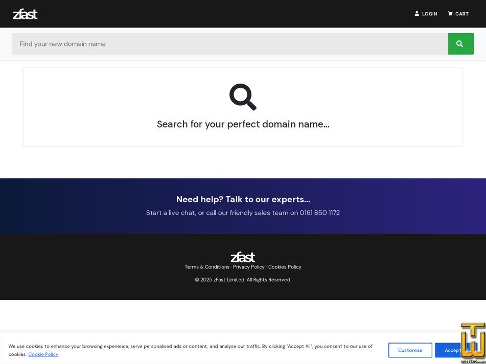 screenshot of .com Domain Name from zfast.uk